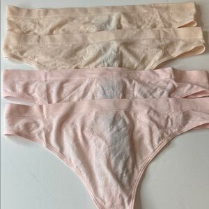 Lauren Ralph Lauren Thong Panties 4 Pairs Pink Size XL / 8